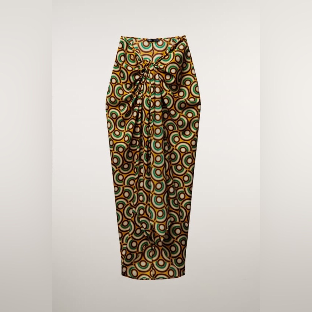 Zara printed wrap skirt